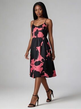 LOFT | Floral Fit & Flare Midi Cocktail Dress Sz 4P